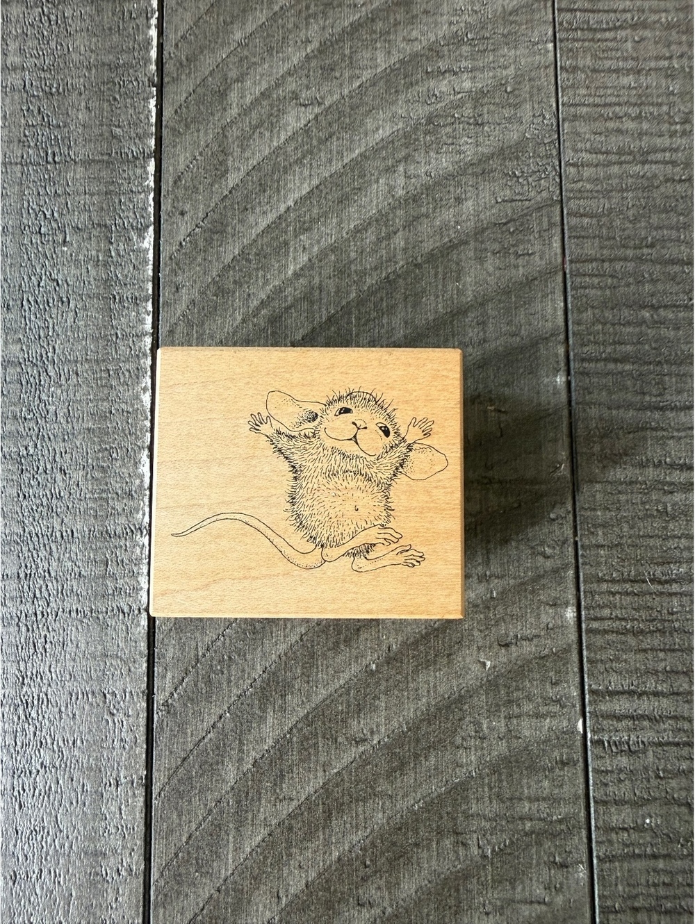 House Mouse Hooray (Amanda) 1999 wood block rubber stamp